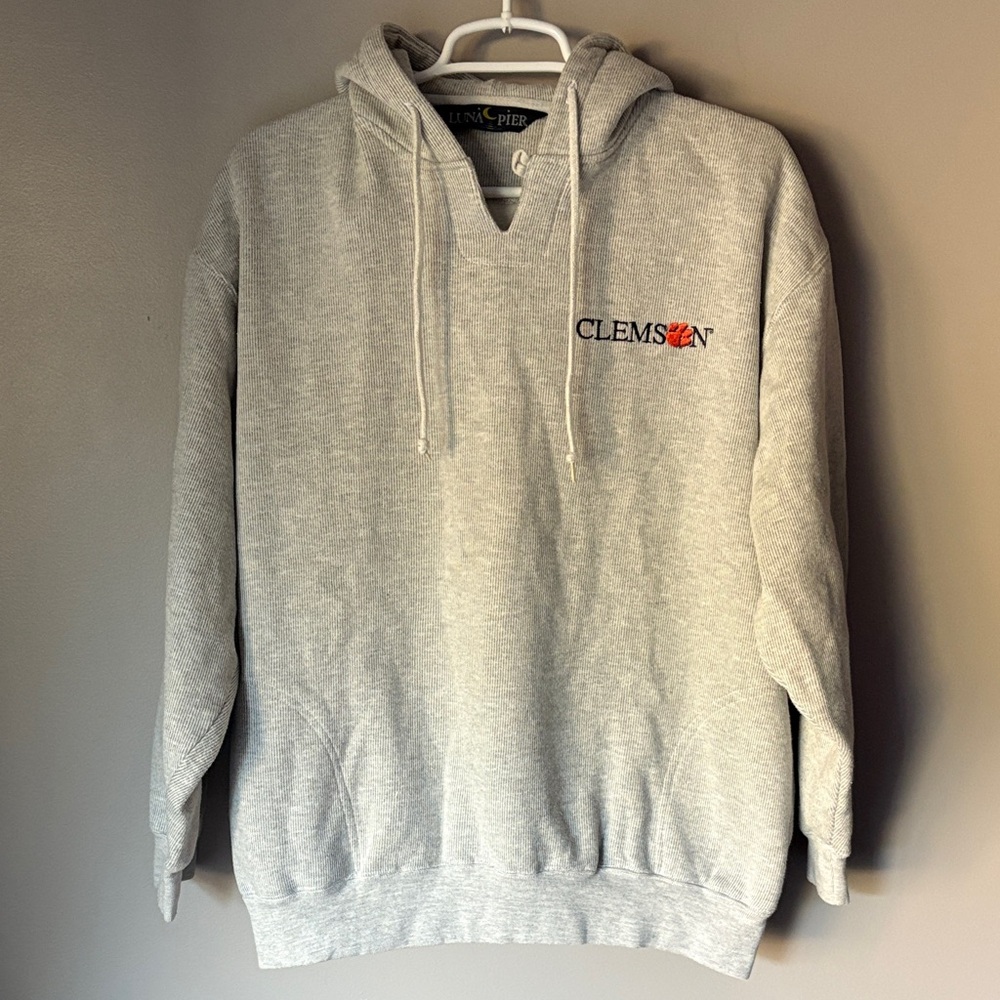 VINTAGE LUNA PIER Women’s Grey Thick Clemson University Hoodie